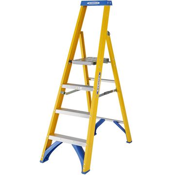 Werner 4 Tread Fibreglass Platform Step Ladder image 1