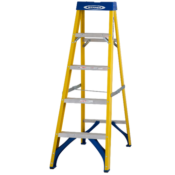 Werner 5 Tread Fibreglass Swingback Step Ladder image 1