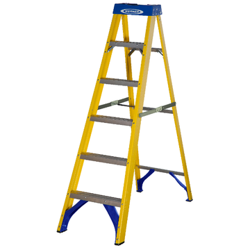 Werner 6 Tread Fibreglass Swingback Step Ladder image 1