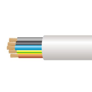 3185Y 2.5mm White 5 Core Flexible Cable (50's) image 1