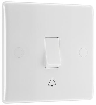BG 10Ax Plate Switch Bell Push image 1