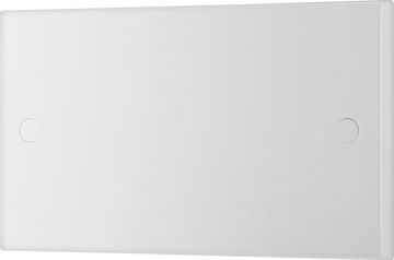 White Twin 2-Gang Clean-Edge Blank Faceplate with Hidden Fixings image 3