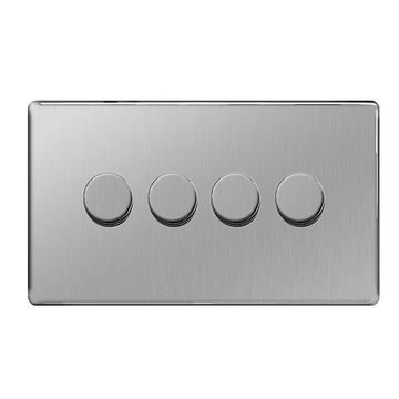 BG Dimmer Switch 4Gang 2Way 400W Push On/Off image 1