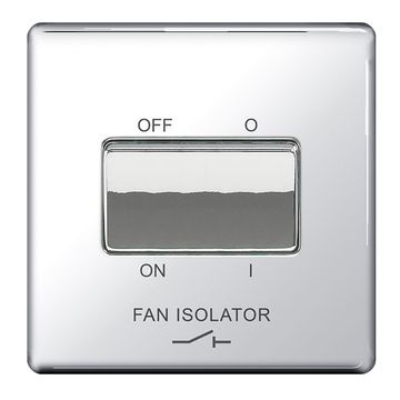 BG 10Ax Plate Switch 3Pole Fan Isolator Chrome image 1