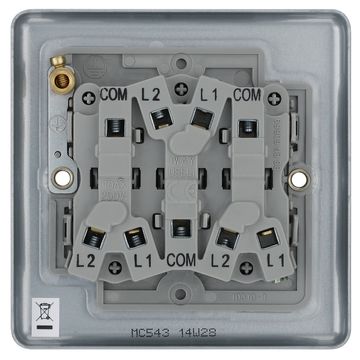 BG 10A Plate Switch 3Gang 2Way Metal Clad image 7