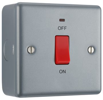 BG 45A D.P Switch with Neon (Single) Metal Clad image 1