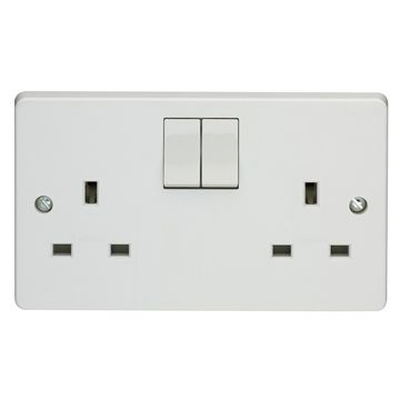 Crabtree Switched Socket 2Gang 13A S.P (Twin Earth) image 1