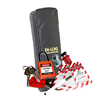 Di-Log Domestic Lockout Kit includes safety padlock and pin out image 1