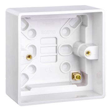 GET Surface Socket Pattress Box Single 1 Gang 47mm White image 1