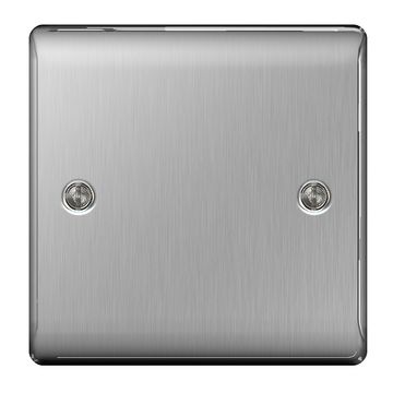 BG Blank Plate Single 1 Gang Brushed Steel image 7