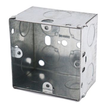 Single 1 Gang 47mm Flush Steel Metal K/O Back Box image 1