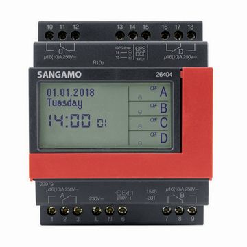 Sangamo 4Mod 4Ch 7Day Timer Din Rail Switch image 1