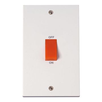 Scolmore 45A D.P Switch Double Plate Polar Whi image 1