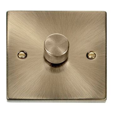 Click Dimmer Switch 1 Gang 2 Way Antique Brass image 1