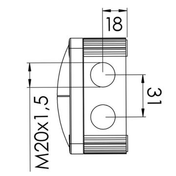 Wiska Combi 308 20mm Junction Box IP66 Grey image 3